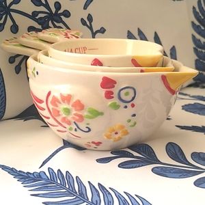 Vtg Ceramic Measuring Cups Hand Painted Chicken
